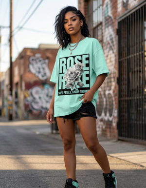 NEKBO Streetwear Series: "Soft Petals, Sharp Thorns" Oversized T-Shirt